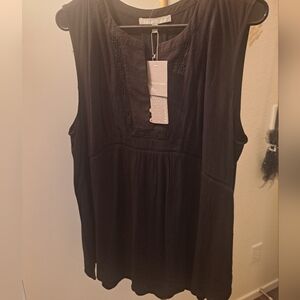 NWT Daniel Rainn Black Sleeveless Blouse